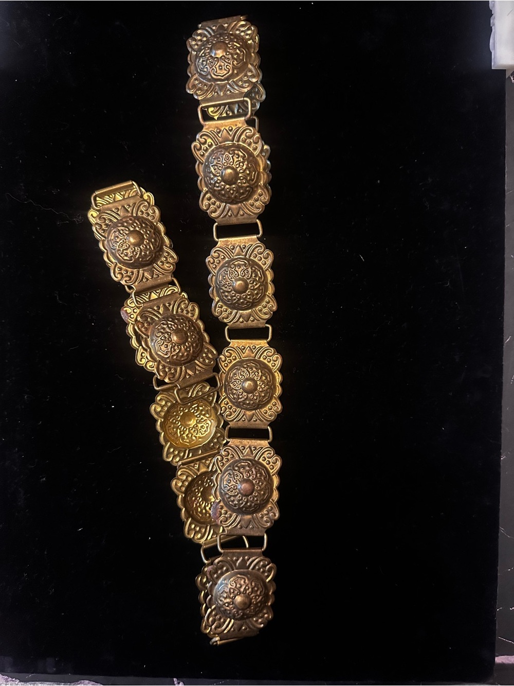 Borouque Style Vintage Gilt Washed or Brass Waist chain/ Belt 33”